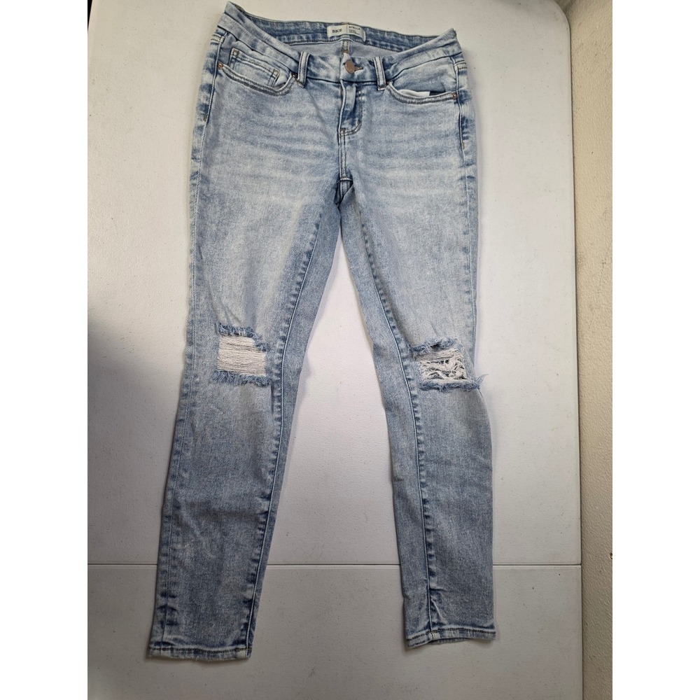 BKE Stella Low Rise Ankle Skinny Jeans Light Acid Wash Distressed 27x27
